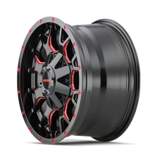 Mayhem 8015 Warrior 17x9 / 6x135 BP / 18mm Offset / 106mm Hub Black w/ Prism Red Wheel - 8015-7937BTR18
