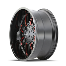 Mayhem 8107 Cogent 20x9 / 5x139.7 BP / 0mm Offset / 110mm Hub Black w/ Prism Red Wheel - 8107-2997BTR