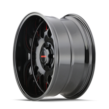 Mayhem 8110 Tripwire 20x9 / 8x170 BP / 0mm Offset / 130.8mm Hub Black w/ Prism Red Wheel - 8110-2970BTR