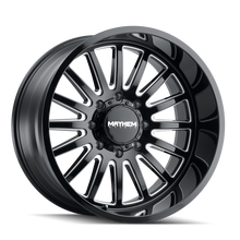 Mayhem 8114 Utopia 22x12 / 6x139.7 BP / -44mm Offset / 106mm Hub Black w/ Milled Spokes Wheel - 8114-22283BM