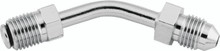 Twin Power Chrome Brake Fitting Male 3/8-24 Inverted Flare to AN-3 Male 45 Degree Adaptor Tube - 035965