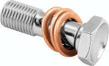 Twin Power Chrome Brake Fitting 3/8-24 Double Banjo Bolt - 035974