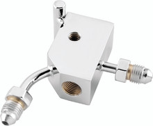 Twin Power Chrome Brake Tee 90 Degree Male AN3 W 1/8 NPT Port Custom - 035976