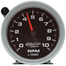 AutoMeter Tachometer Gauge 10K RPM 3 3/4in Pedestal w/Ext. Shift-Light - Black Dial/Black Case - 233908