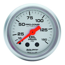 Autometer Ultra-Lite 52mm 0-150 PSI Mechanical Oil Pressure Gauge - 4323