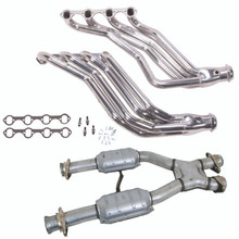 BBK 79-93 Ford Mustang 5.0L 1-3/4 Long Tube Headers w/High Flow Catted X-Pipe (Silver Ceramic) - 15943
