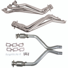 BBK 11-14 Ford Mustang V6 1-3/4 Long Tube Headers w/High Flow Catted X-Pipe (Silver Ceramic) - 16422