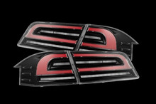 AlphaRex 12-21 Tesla Model S LUXX-Series LED Tail Lights - Black/Red - 601130