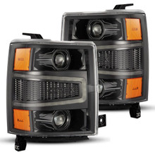 AlphaRex 04-15 Chevy 1500HD LUXX LED Proj Headlights Alpha-Black w/Seq Activation Light / Seq Signal - 880244