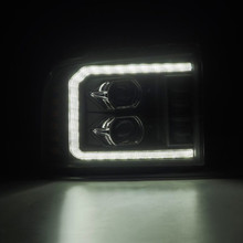 AlphaRex 05-07 Ford F250/350/450/550 Super Duty PRO-Series Proj. Headlights Blk w/Seq Sig. + SWB DRL - 880315
