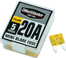 BikeMaster 5Piece 20A Replacement Mini Blade Fuse - 152446