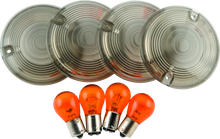 Bikers Choice 86-10 FLT FLHR Smoked Turn Signal Lens & Amber Bulb Kit Replaces H-D 69308-02 - 482545
