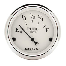 AutoMeter Gauge Fuel Level 2-1/16in. 240 Ohm(e) to 33 Ohm(f) Elec Old Tyme White - 1606