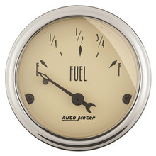 Autometer 2-1/16in Antique Beige 0E to 90F Electric Fuel Level Gauge - 1815