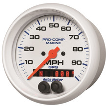 Autometer Gauge GPS Speedometer 3-3/8in 100 MPH Marine White Gauge - 200636