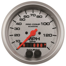 Autometer Marine Silver 3-3/8in. 140MPH GPS Speedometer Gauge - 200638-33