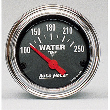 Autometer Traditional Chrome 52mm 100-250 Deg F Short Sweep Electricall Water Temperataure Gauge - 2532