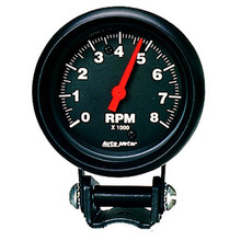 Autometer Black 2-5/8 inch 8000 rpm Tachometer Mini Tach Gauge - 2892