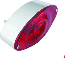 Bikers Choice Chrome Cat Eye Tail Lamp Assembly Red Lens Universal Custom - 492906