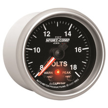 Autometer Sport-Comp II 2-1/16in Digital Voltometer Gauge - 18V - 3683