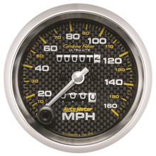 Autometer 3-3/8in Carbon Fiber 0-160MPH Mechanical Speedometer - 4793