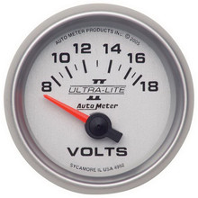 Autometer Ultra-Lite II 52mm 8-18 Volt Short Sweep Electronic Voltmeter - 4992