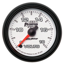 Autometer Phantom II 52.4mm Full Sweep Electronic 8-18 Volts Voltmeter Gauge - 7591