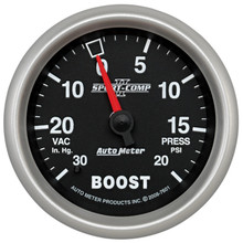 Autometer Sport-Comp II VAC/Boost 2 5/8in 30 IN HG-20PSI Mechanical Gauge - 7601