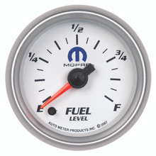 AutoMeter Gauge Fuel Level 2-1/16in. 0-280 Ohm Programmable White Mopar - 880027
