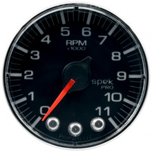 Autometer Spek-Pro Gauge Tach 2 1/16in 11K Rpm W/ Shift Light & Peak Mem Blk/Chrm - P336318