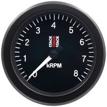 Autometer Stack Sport 88mm 0-8K RPM Tachometer - Black - ST100-08