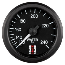 Autometer Stack 52mm 120-240 Deg F 1/2in Npt (M) Mechanical Water Temp Gauge - Black - ST3108