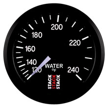 Autometer Stack 52mm 120-240 Deg F 1/2in Npt (M) Mechanical Water Temp Gauge - Black - ST3108