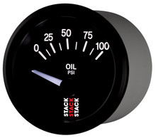 Autometer Stack Instruments 52mm 0-100 PSI 1/8in NPTF Electronic Oil Pressure Gauge - Black - ST3202