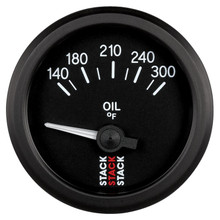 Autometer Stack 52mm 140-300 Deg F 1/8in NPTF Electric Oil Temp Gauge - Black - ST3210