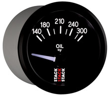 Autometer Stack 52mm 140-300 Deg F 1/8in NPTF Electric Oil Temp Gauge - Black - ST3210