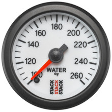 Autometer Stack 52mm 100-260 Deg F 1/8in NPTF Male Pro Stepper Motor Water Temp Gauge - White - ST3358