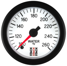 Autometer Stack 52mm 100-260 Deg F 1/8in NPTF Male Pro Stepper Motor Water Temp Gauge - White - ST3358