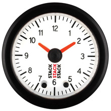 Autometer Stack Analog Clock Gauge - White - ST3367
