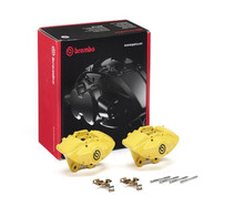 Brembo OE BMW 16-21 M2/17-18 M3/17-20 M4 Hydraulic Rear X-Style Brake Calipers - Yellow - FALH52