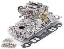 Edelbrock Manifold and Carb Kit Performer RPM Air-Gap SBC 1957-1986 Natural Finish - 2004