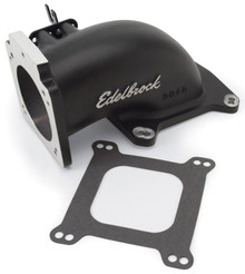 Edelbrock Low Profile Intake Elbow 90mm Throttle Body to Square-Bore Flange Black Finish - 38483