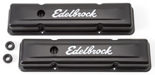 Edelbrock Valve Cover Signature Series Chevrolet 1959-1986 262-400 CI V8 Low Black - 4443