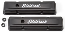 Edelbrock Valve Cover Signature Series Chevrolet 1959-1986 262-400 CI V8 Low Black - 4443