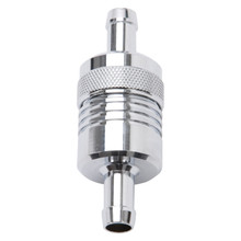 Edelbrock Fuel Filter Aluminum 3In X 01/ 1/8In 3/8In Inlet/Outlet Chrome - 8136