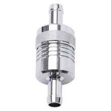 Edelbrock Fuel Filter Aluminum 3In X 01/ 1/8In 3/8In Inlet/Outlet Chrome - 8136