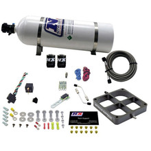 Nitrous Express Single Entry Crossbar 8500 Based Throttle Body Nitrous Kit w/15lb Bottle - 63980-15