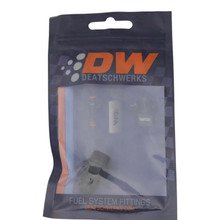DeatschWerks 6AN ORB Male to 6AN Male Flare Adapter (Incl O-Ring) - Anodized Matte Black - 6-02-0404-B