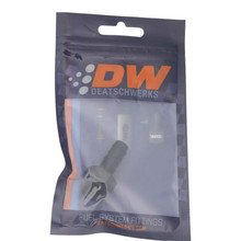 DeatschWerks 6AN ORB Male to 3/8in Male Triple Barb Fitting (Incl O-Ring) - Anodized Matte Black - 6-02-0501-B