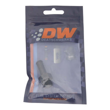 DeatschWerks 6AN ORB Male to 3/8in Male Barb Fitting (Incl O-Ring) - Anodized Matte Black - 6-02-0504-B